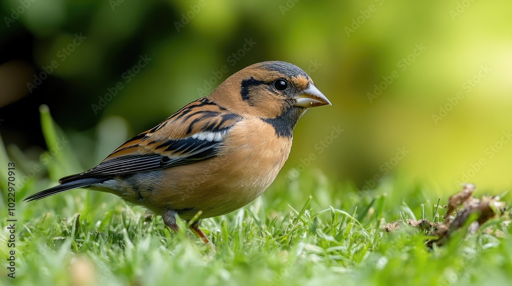 Chaffinch Foraging in Grass Chaffinch Foraging in Grass