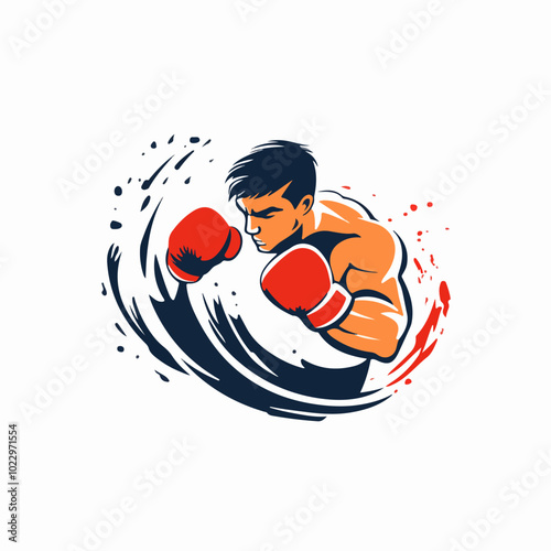 Illustration of a sportsman engaged in boxing. Sportsman boxer. Boxing.