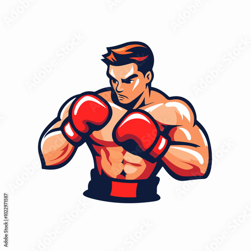 Illustration of a sportsman engaged in boxing. Sportsman boxer. Boxing.