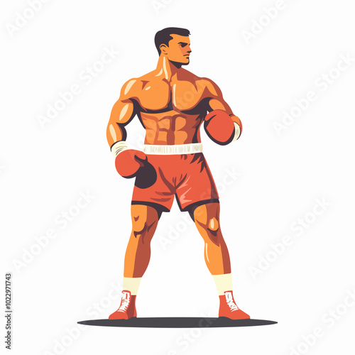 Illustration of a sportsman engaged in boxing. Sportsman boxer. Boxing.