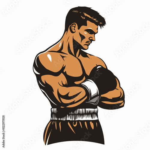 Illustration of a sportsman engaged in boxing. Sportsman boxer. Boxing.