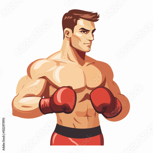 Illustration of a sportsman engaged in boxing. Sportsman boxer. Boxing.