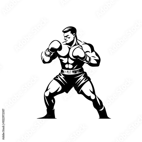 Illustration of a sportsman engaged in boxing. Sportsman boxer. Boxing.