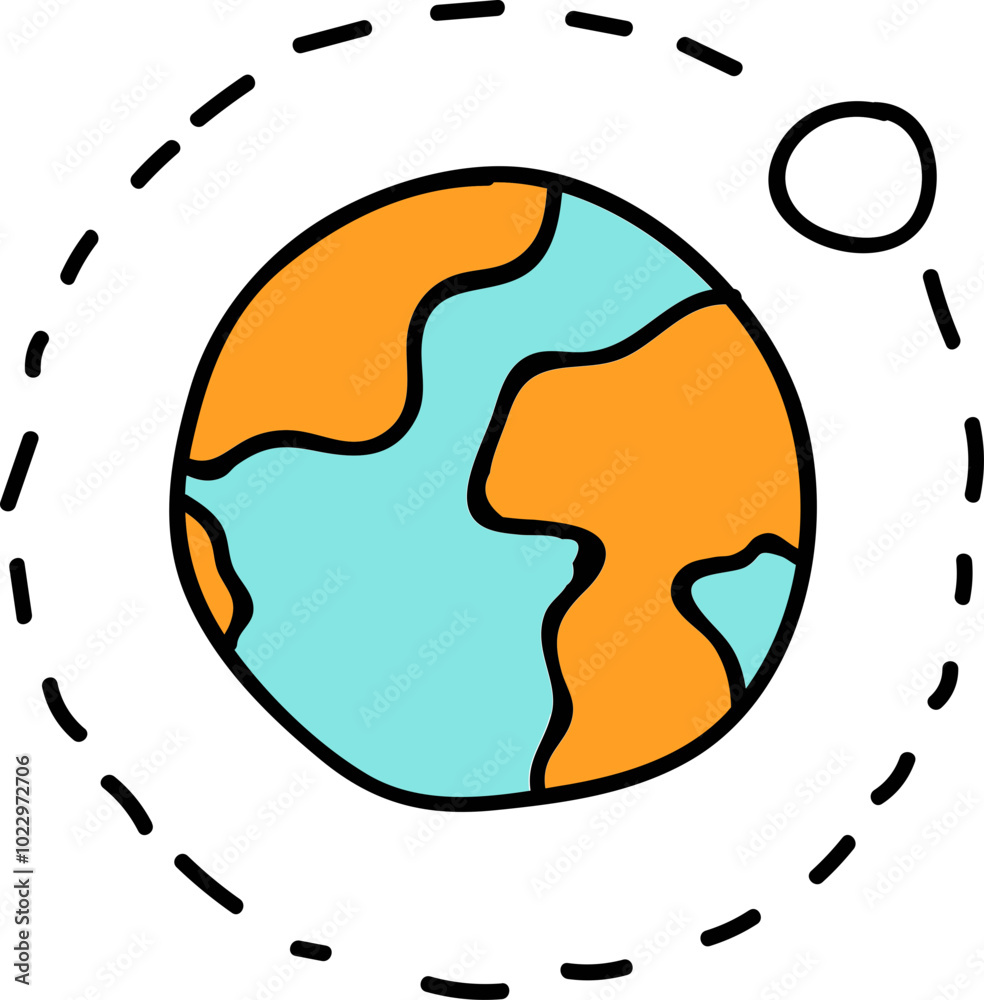 Earth and moon cartoon
