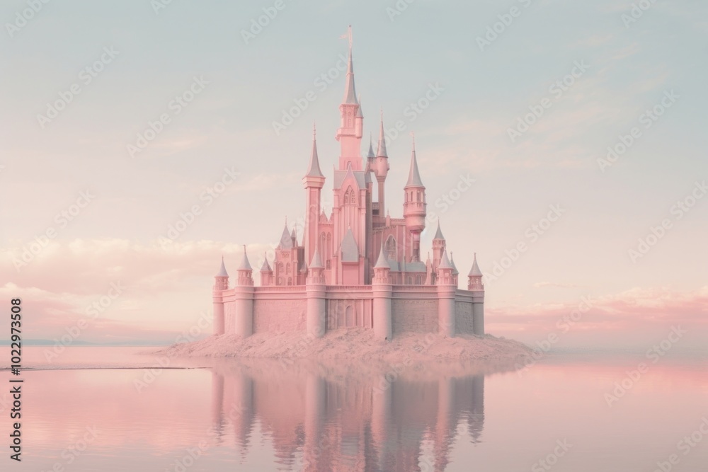 Fantasy castle architecture building outdoors. Fantasy castle architecture building outdoors.