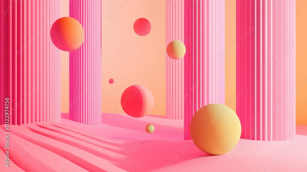 3D Illustration Of Colorful Geometric Objects Floating In A Surreal Pink Neon Background Meta Aesthetics Metaverse Banner For Digital Wallpaper 3D Illustration Of Colorful Geometric Objects Floating In A Surreal Pink Neon Background Meta Aesthetics Metaverse Banner For Digital Wallpaper