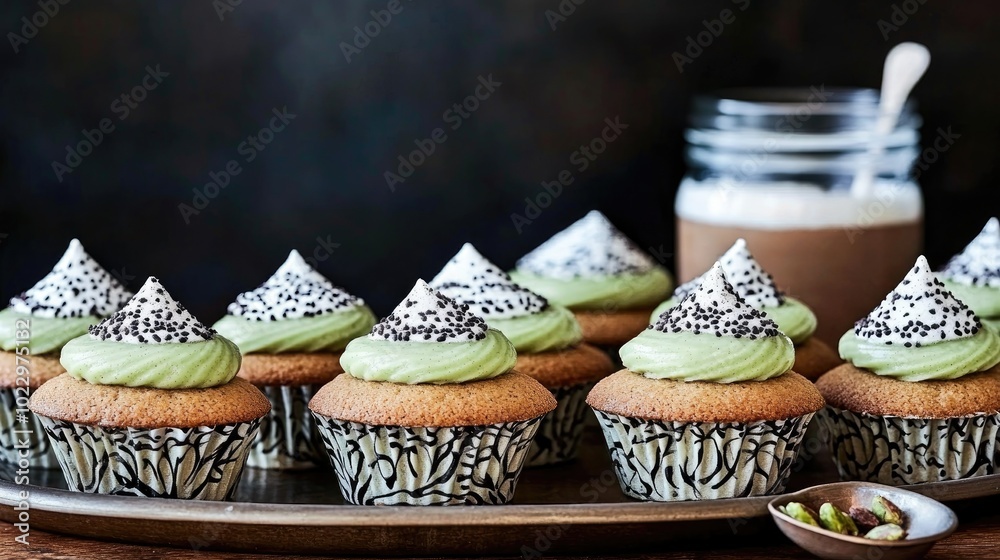 Assorted Cookie Cups Filled With Pistachio And Hazelnut Spread Cream Baked In A Muffin Tin Homemade Cookie Mixture Next To A Jar Of Cream Sweet And Delicious Treat Image Assorted Cookie Cups Filled With Pistachio And Hazelnut Spread Cream Baked In A Muffin Tin Homemade Cookie Mixture Next To A Jar Of Cream Sweet And Delicious Treat Image