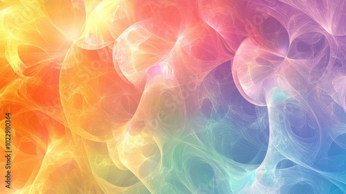 Colorful rainbow fantasy Digitally created fractal design suitable for backgrounds cards or posters