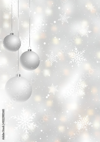 Christmas background with hanging baubles 