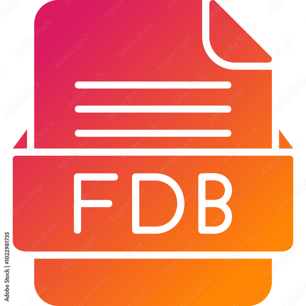 FDB File Format Vector Icon Design FDB File Format Vector Icon Design