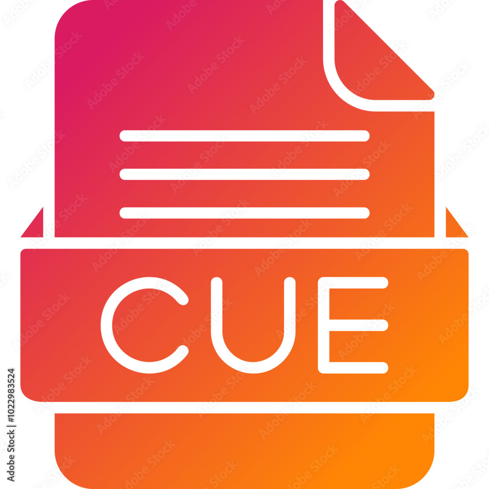 CUE File Format Vector Icon Design CUE File Format Vector Icon Design