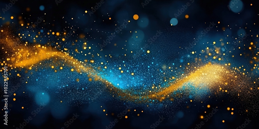 Obraz premium Abstract Blue and Gold Sparkle Background