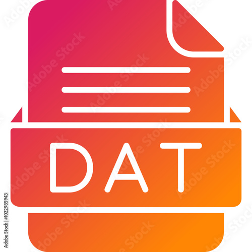 DAT File Format Vector Icon Design