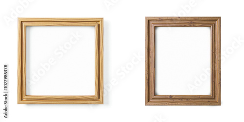 dark wood frames and background for design, isolated on white