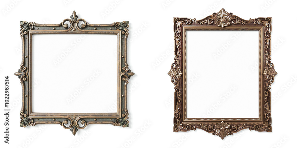 aged frame isolated on white, background and border for design aged frame isolated on white, background and border for design