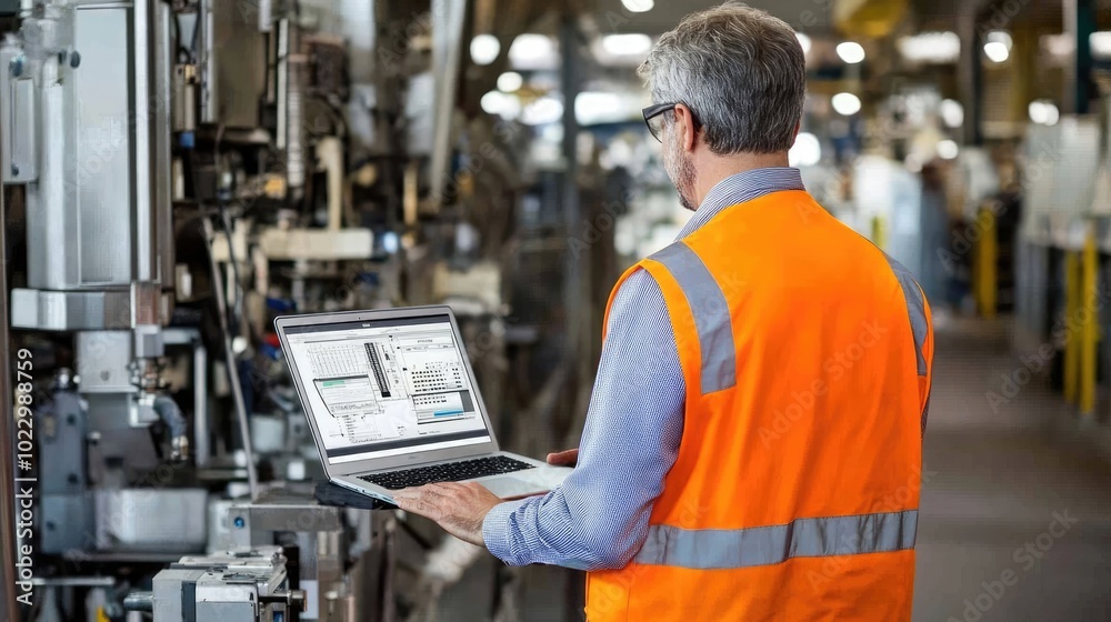 Industrial engineers use laptops to do their work in plants. Industrial engineers use laptops to do their work in plants.