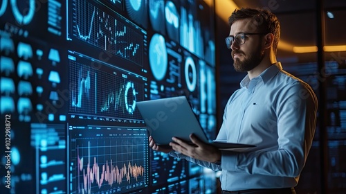 A man is keeping track of tasks, compiling reports, and evaluating data.