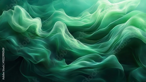 abstract organic green lines forming a mesmerizing background illustration intertwining and flowing creating a sense of movement and connection to nature