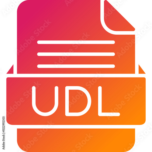 UDL File Format Vector Icon Design