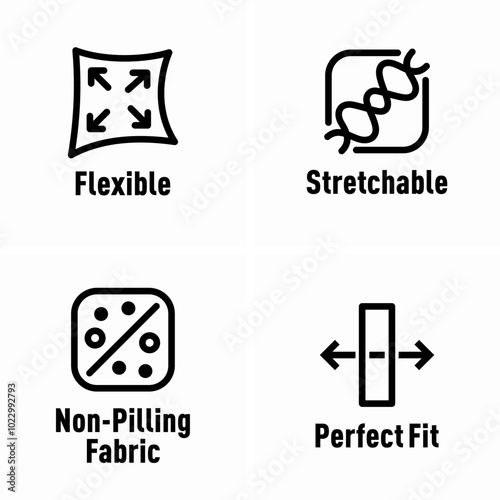 Flexible Stretchable Nonpilling Fabric Perfect Fit vector information signs
