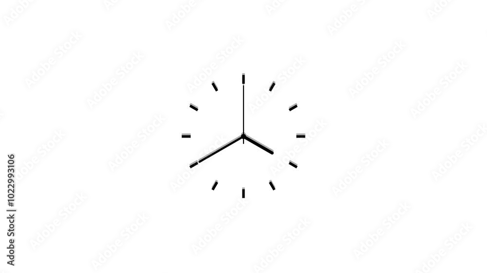 Clock icon flat style 24 hours day fast speed with moving timer clock rotation.