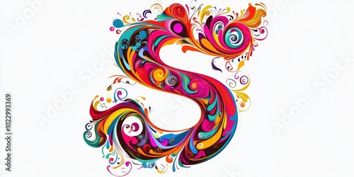 Colorful abstract letter S design.