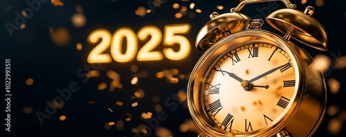 Happy New Year 2025 Ribbon, Celebration 
