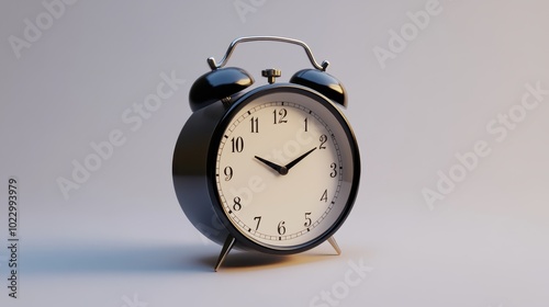 Vintage Alarm Clock on a Plain Background