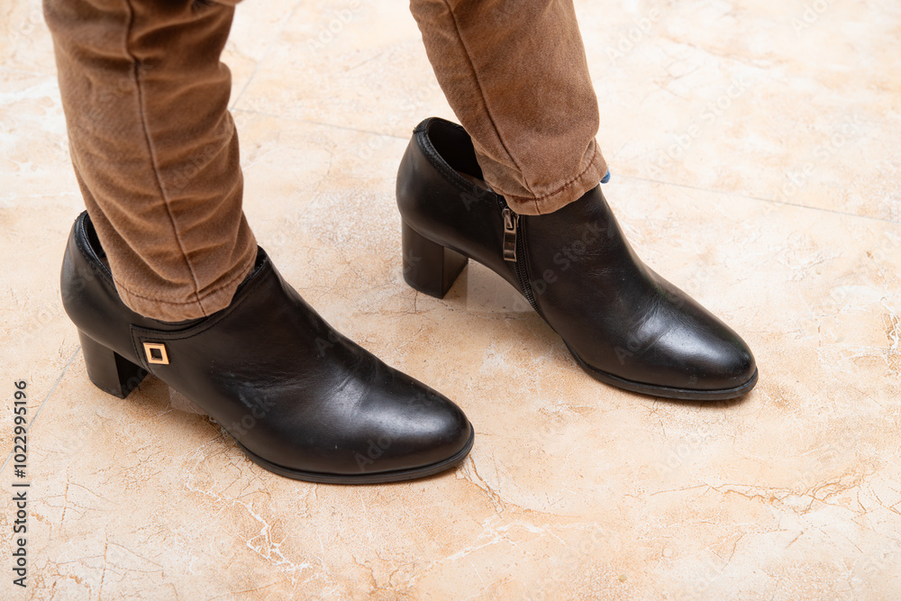 kid wearing mums trendy shoes for fun at home kid wearing mums trendy shoes for fun at home