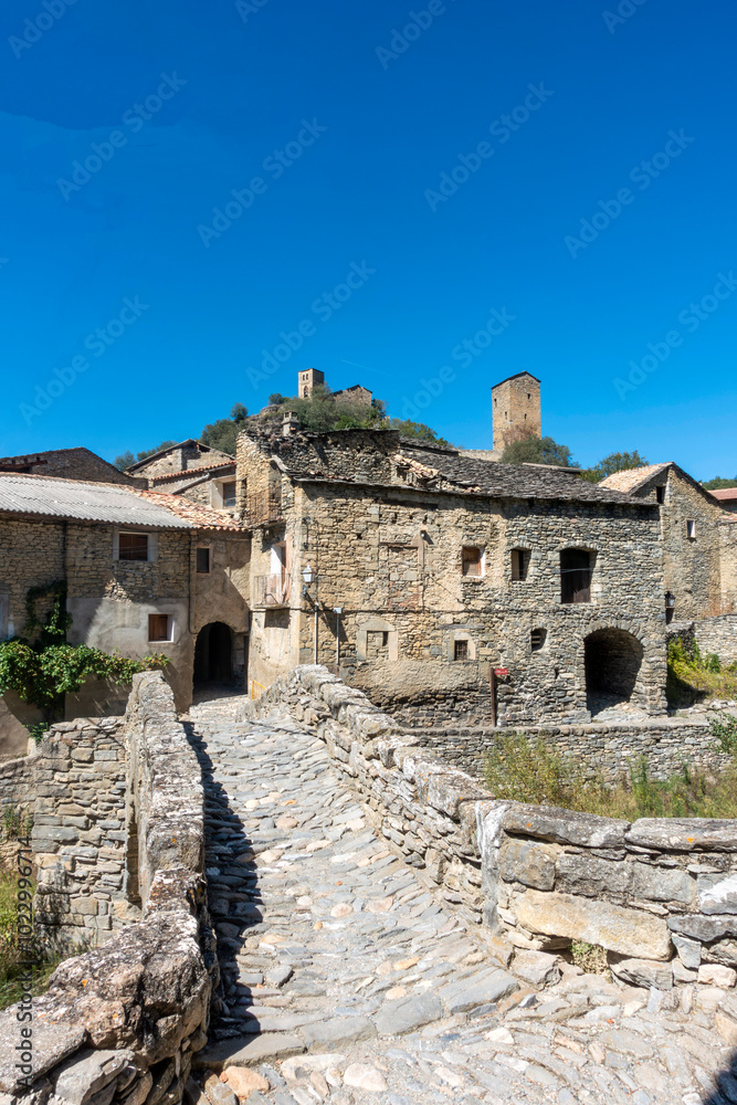Fototapeta premium View of the town of Montañana. Huesca, Aragon, Spain.