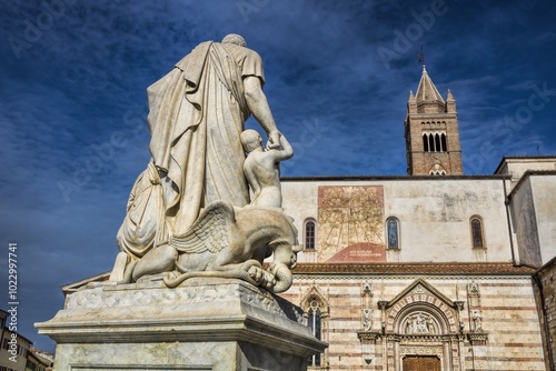 Obraz na płótnie Grosseto, Italien – Monumento a Leopoldo II di Lorena und San Lorenzo w salonie