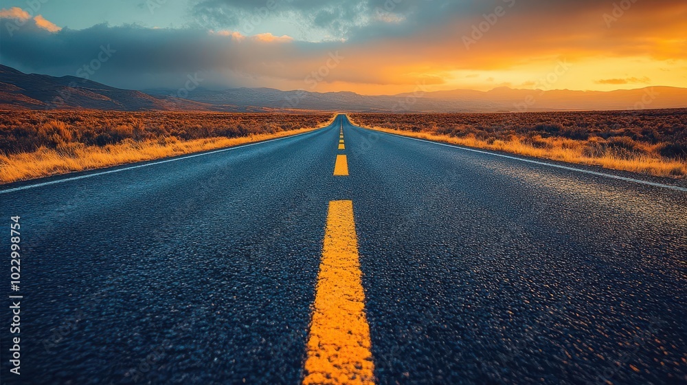 Fototapeta premium an empty road depicted with blurred surroundings creating a sense of motion and freedom symbolizing a journey yet to be taken and adventures awaiting ahead