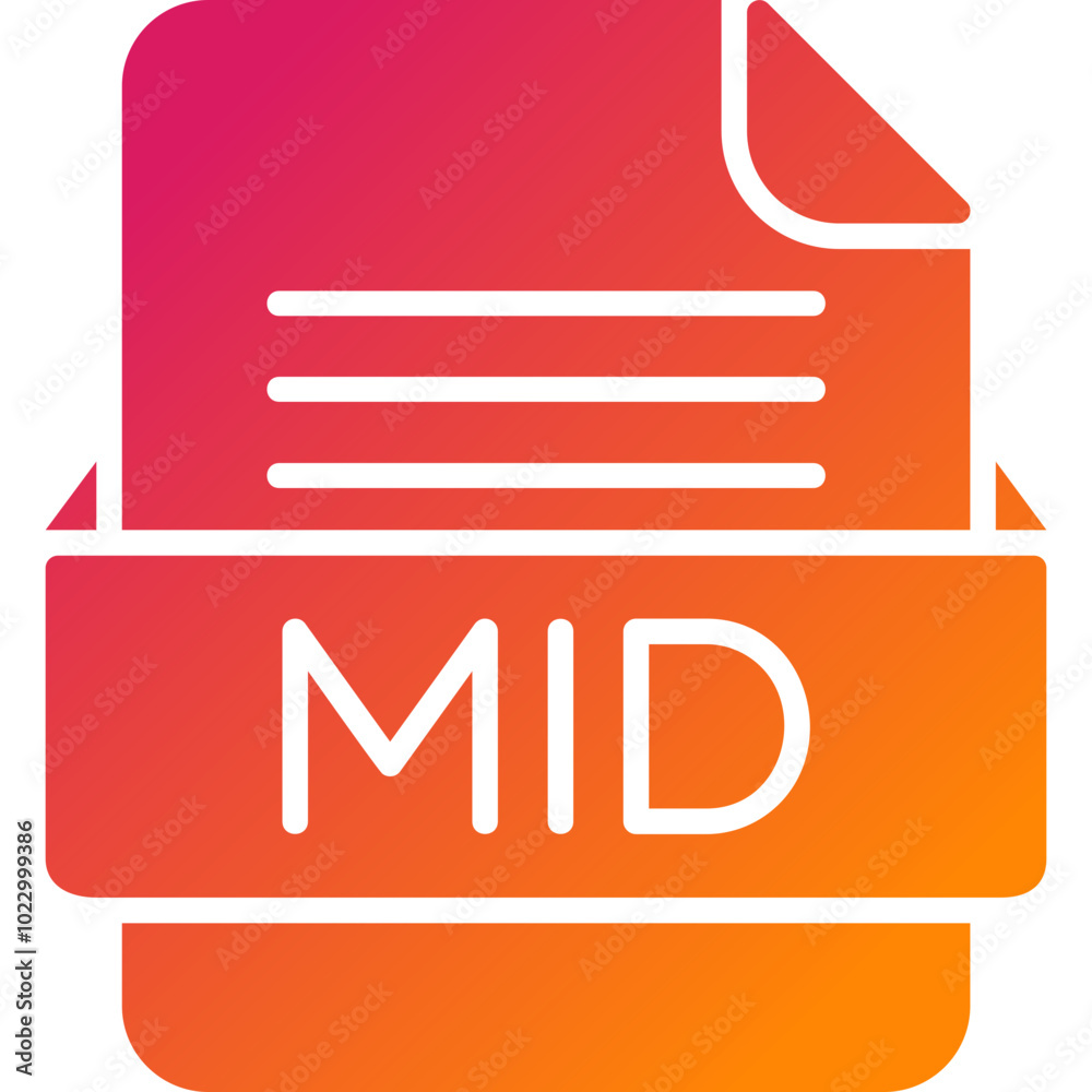 MID File Format Vector Icon Design MID File Format Vector Icon Design