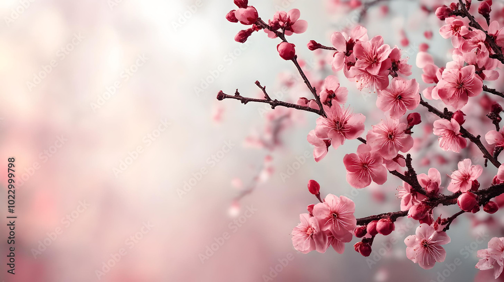 Beautiful Blossoming Pink Cherry Blossoms in Spring
Beautiful Blossoming Pink Cherry Blossoms in Spring