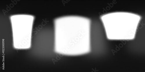 Fototapeta Naklejka Na Ścianę i Meble -  3d render image of panoramic 360 view equirectangular hdri studio lights image map, environment map with soft light boxes in a circle