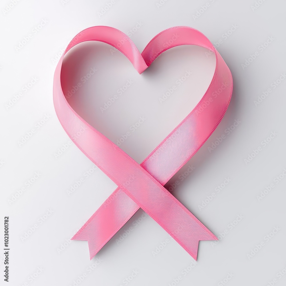 A pink ribbon shaped like a heart symbolizes support, awareness, and hope, often associated with breast cancer initiatives. A pink ribbon shaped like a heart symbolizes support, awareness, and hope, often associated with breast cancer initiatives.