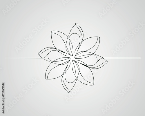 Abstract Geometric Floral Line Art Design