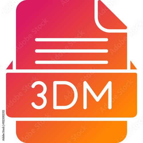 3DM File Format Vector Icon Design photo