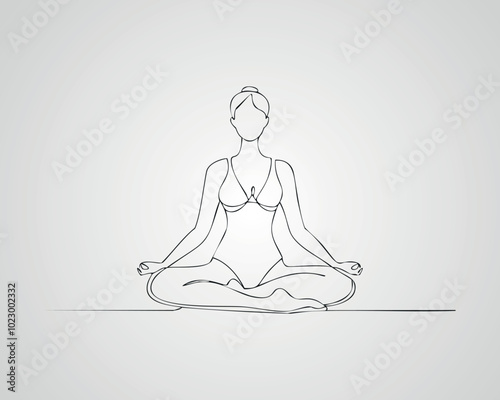 Minimalist Female Fashion Model Outline Illustration. One line art woman illustration