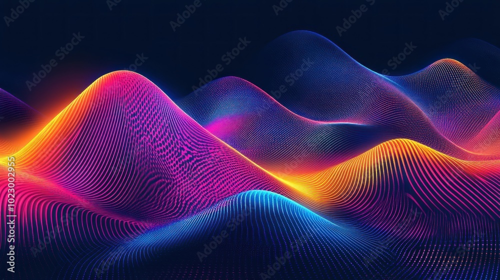 Abstract wave pattern with vibrant colors and smooth gradients. Abstract wave pattern with vibrant colors and smooth gradients.
