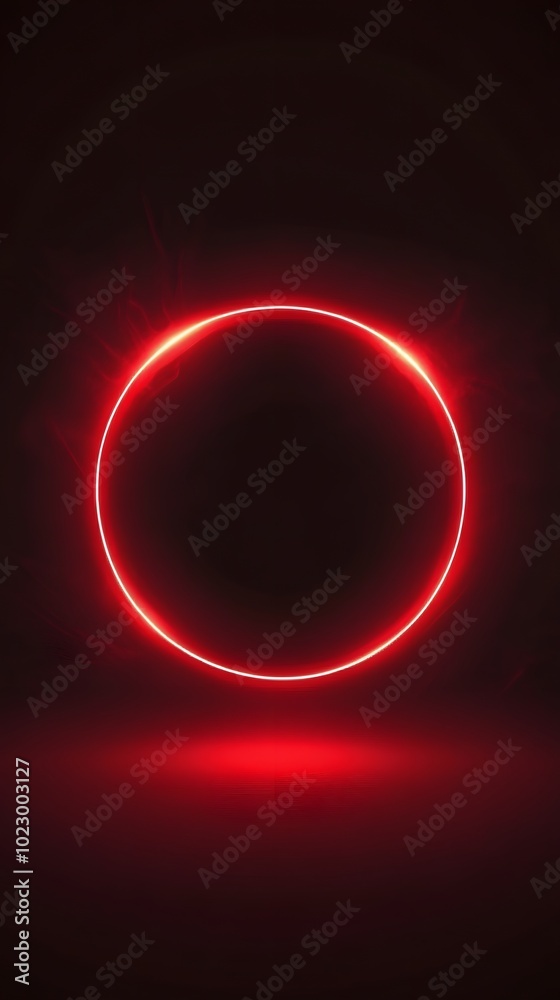 Red light ring, black background, circular-shaped light effect Red light ring, black background, circular-shaped light effect