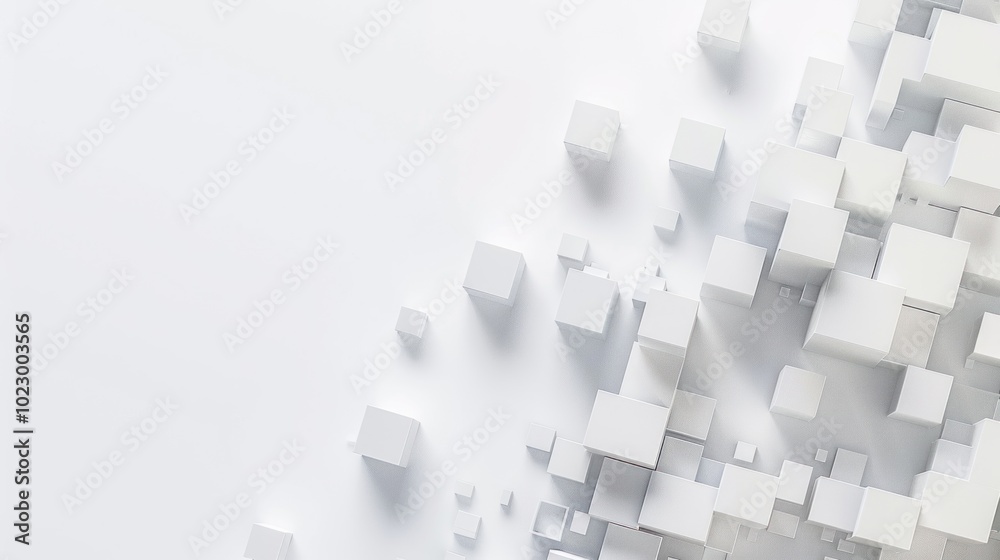 Abstract White Cube Background Abstract White Cube Background
