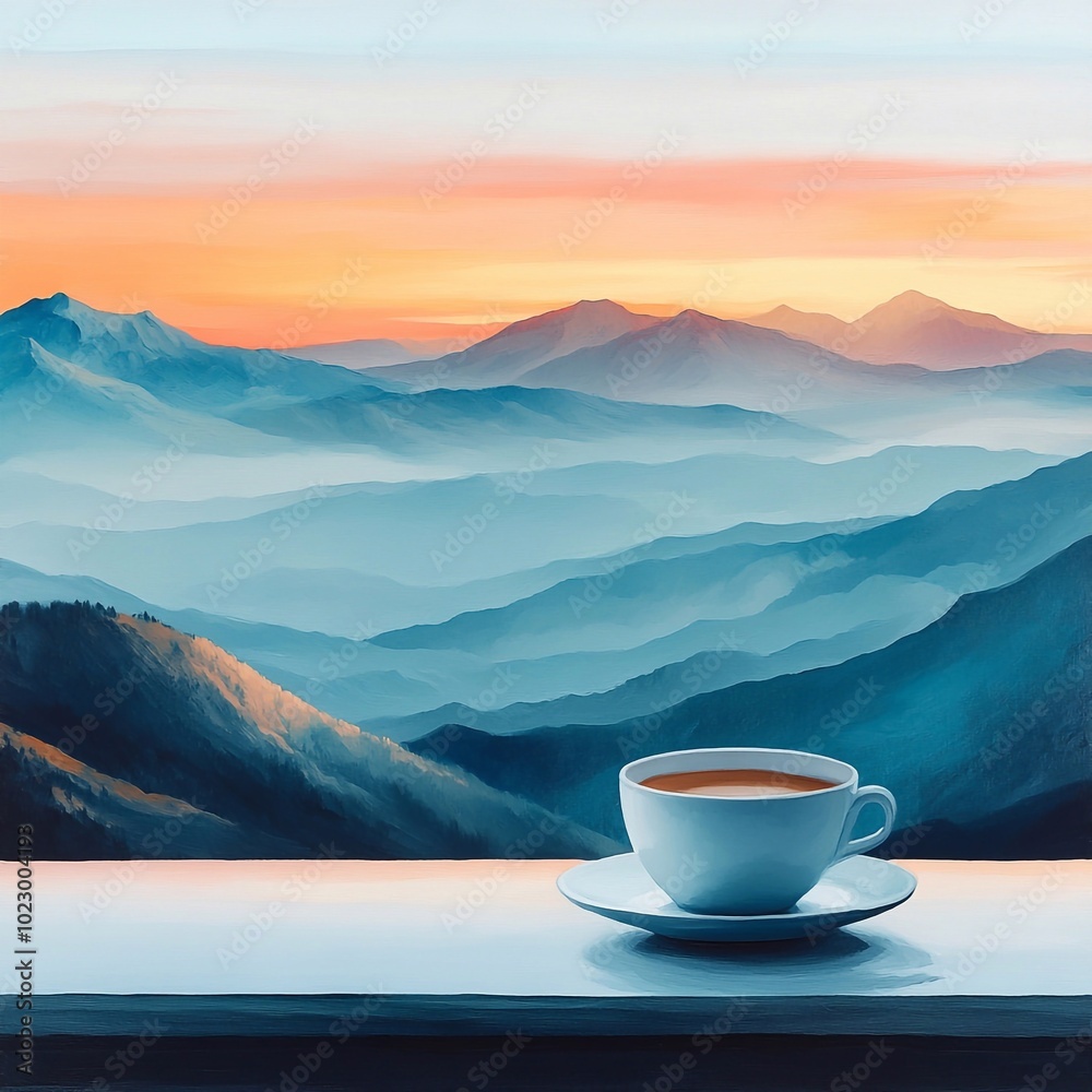cup of coffee on the mountain cup of coffee on the mountain