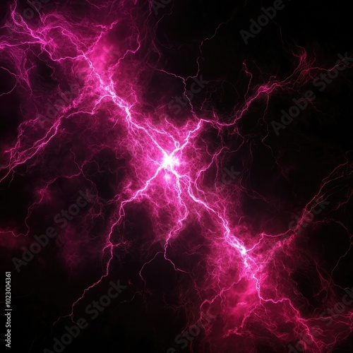 Electric Purple Lightning, Storm Energy, Dark Background, Night Sky, Electric Surge, Glowing Lightning, Pink Thunder