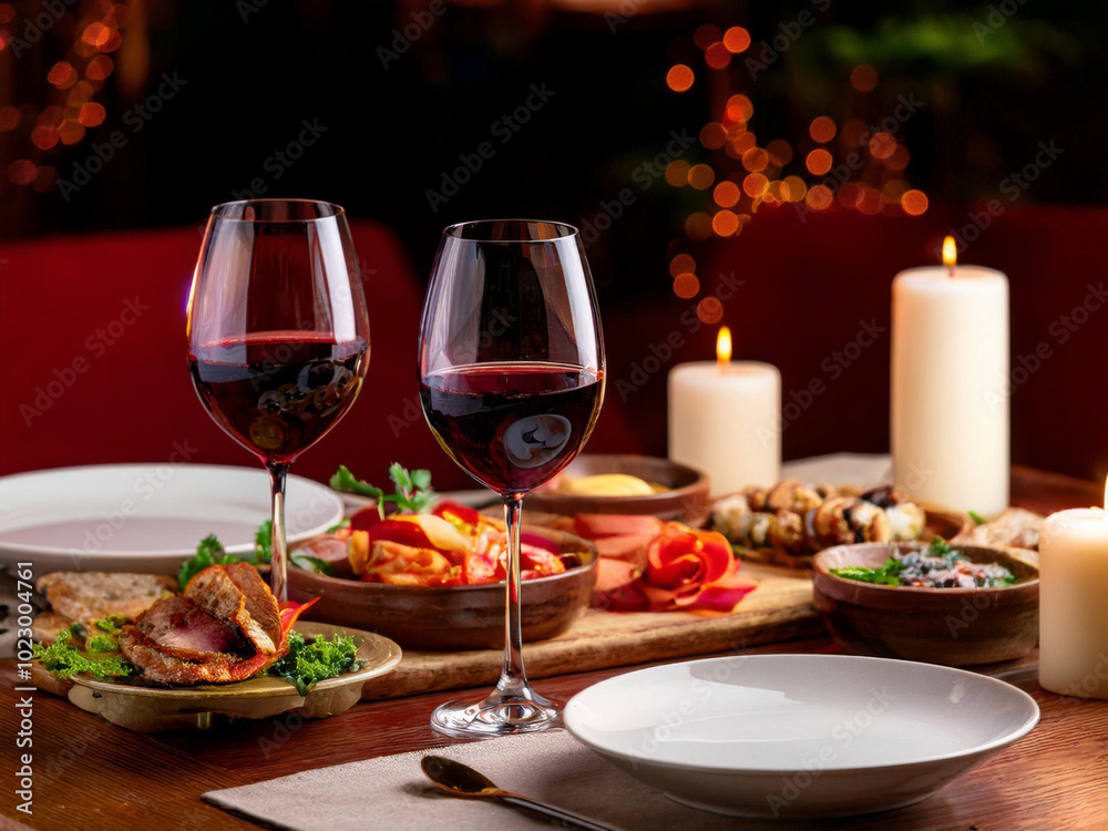 Christmas dinner table setting Christmas dinner table setting