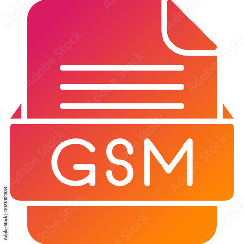 GSM File Format Vector Icon Design