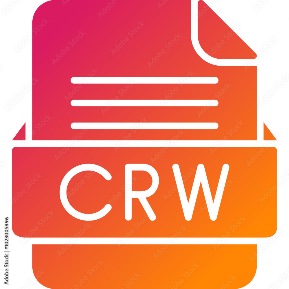CRW File Format Vector Icon Design CRW File Format Vector Icon Design