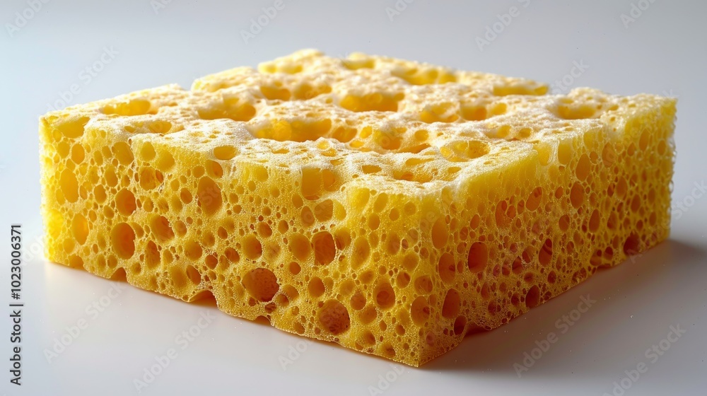 Yellow sponge with a porous texture isolated on a white background. Yellow sponge with a porous texture isolated on a white background.
