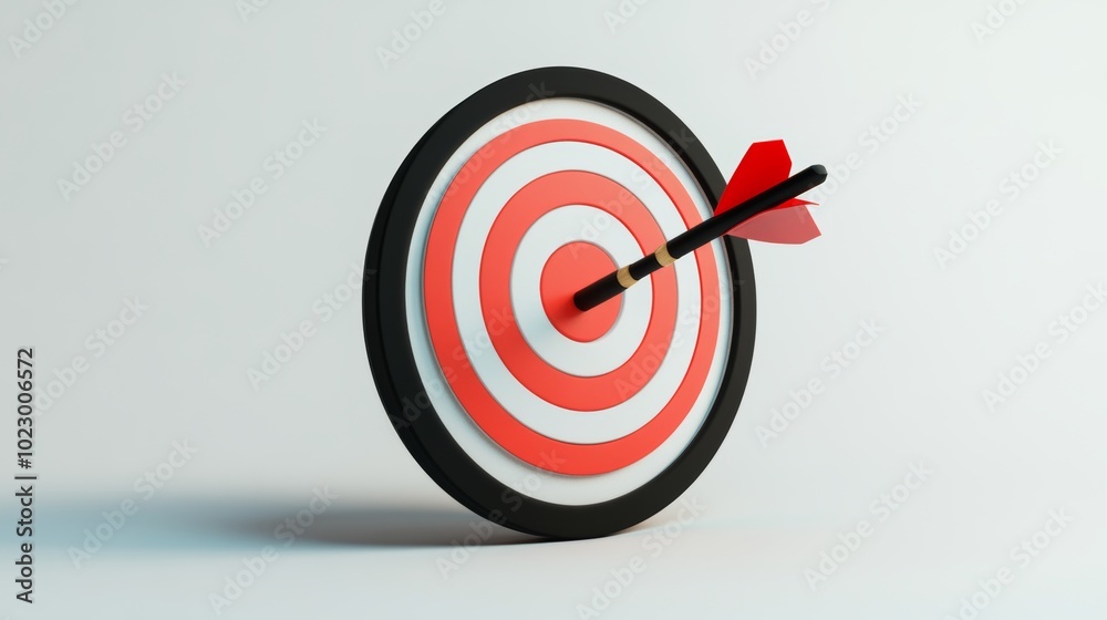 A 3D icon representing the idea of achieving a goal, shown against a plain white backdrop. A 3D icon representing the idea of achieving a goal, shown against a plain white backdrop.