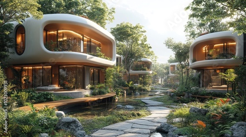 Modern Architecture in a Lush Green Forest
